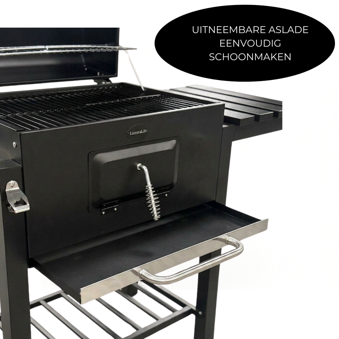 LuxoraLife® | Houtskoolbarbecue met zijtafels en gratis BBQ-set